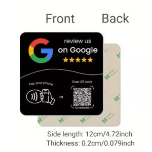 Google Review NFC & QR Card – 12 × 12 cm